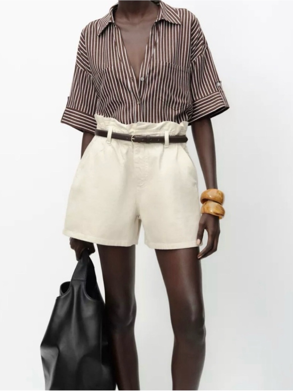 Zara Paperbag Belted Shorts